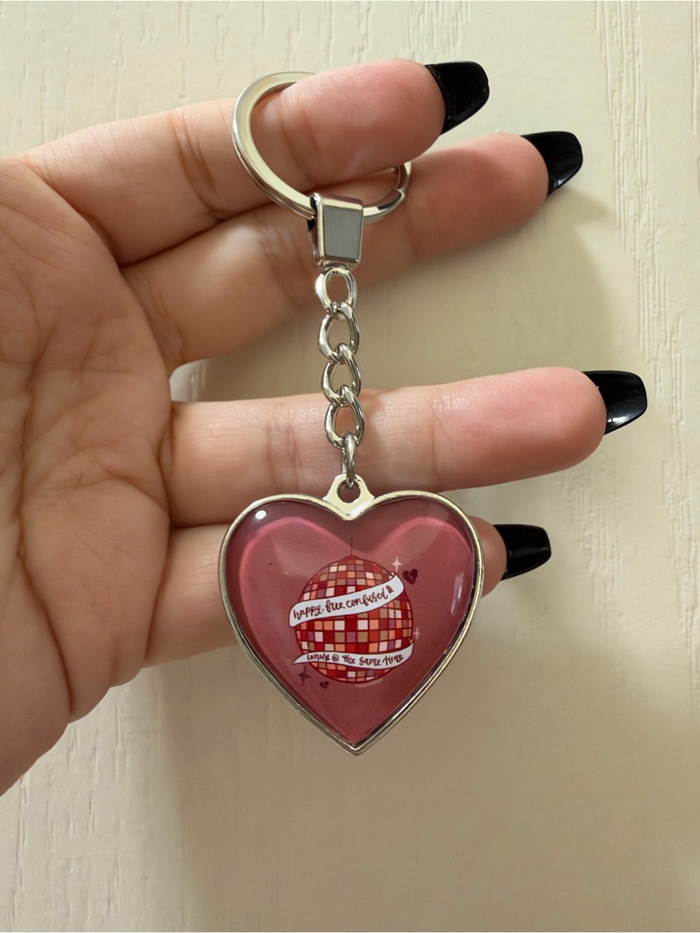 Taylor Swift Pink Heart Key & Card Holder Keychain